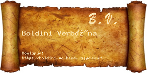 Boldini Verbéna névjegykártya